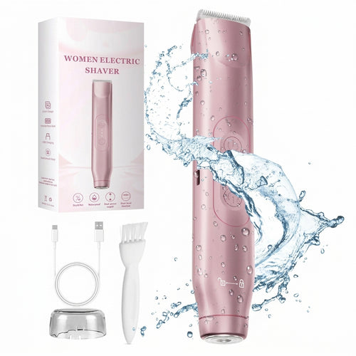 Bikini Trimmer for Women, Electric Shaver and Razor Rechargeable 2-in-1 Body and Facial Epilator, Dual Heads for Painless Trimming of Pubic Hair, Face, Underarms and Legs, IPX7 Waterproof. Christmas Gift New Year Gift Shaving Grooming