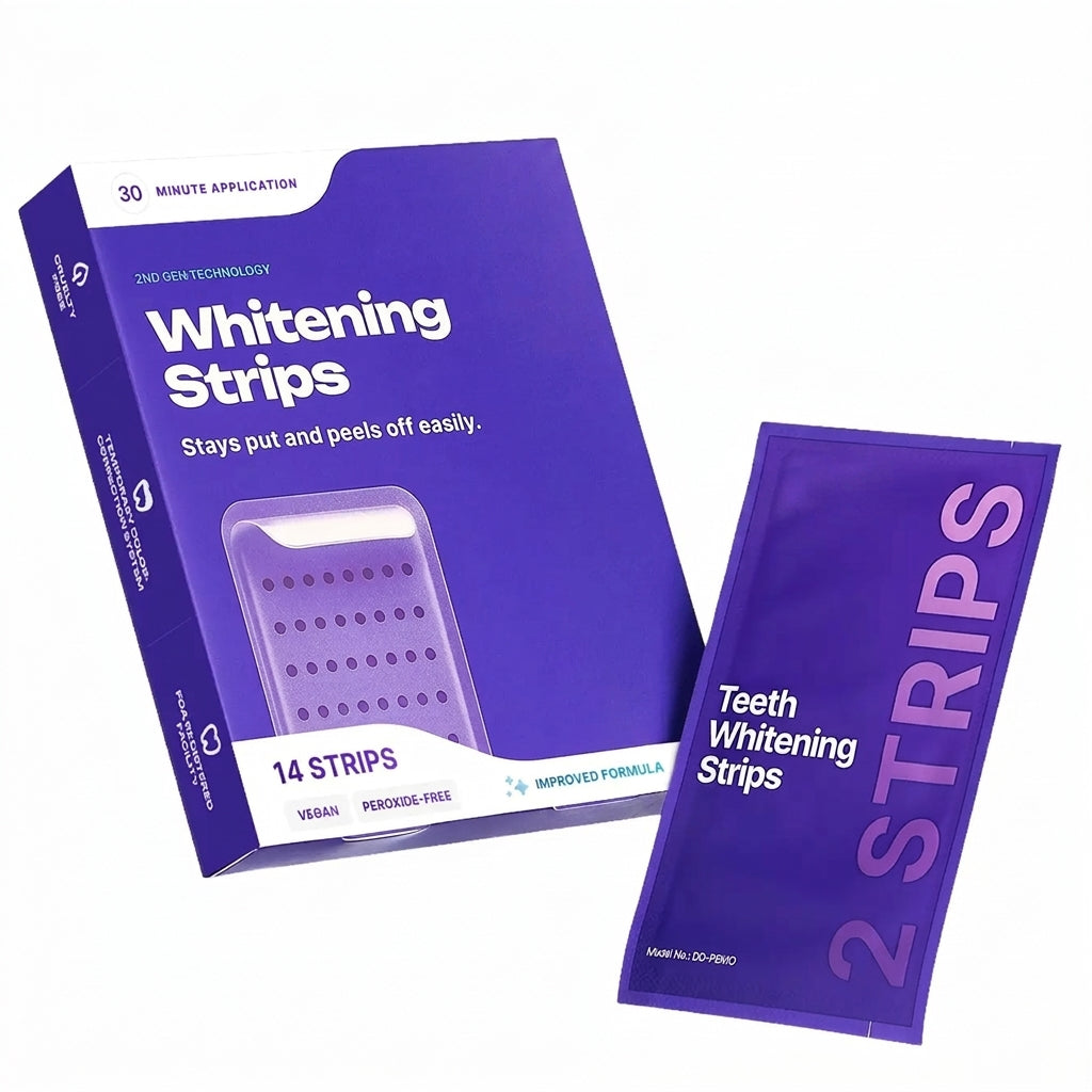 Purple Teeth Whitening Strips - 7/21 Whitening Sessions - Non Sensitive Teeth Whitening - Peroxide-Free