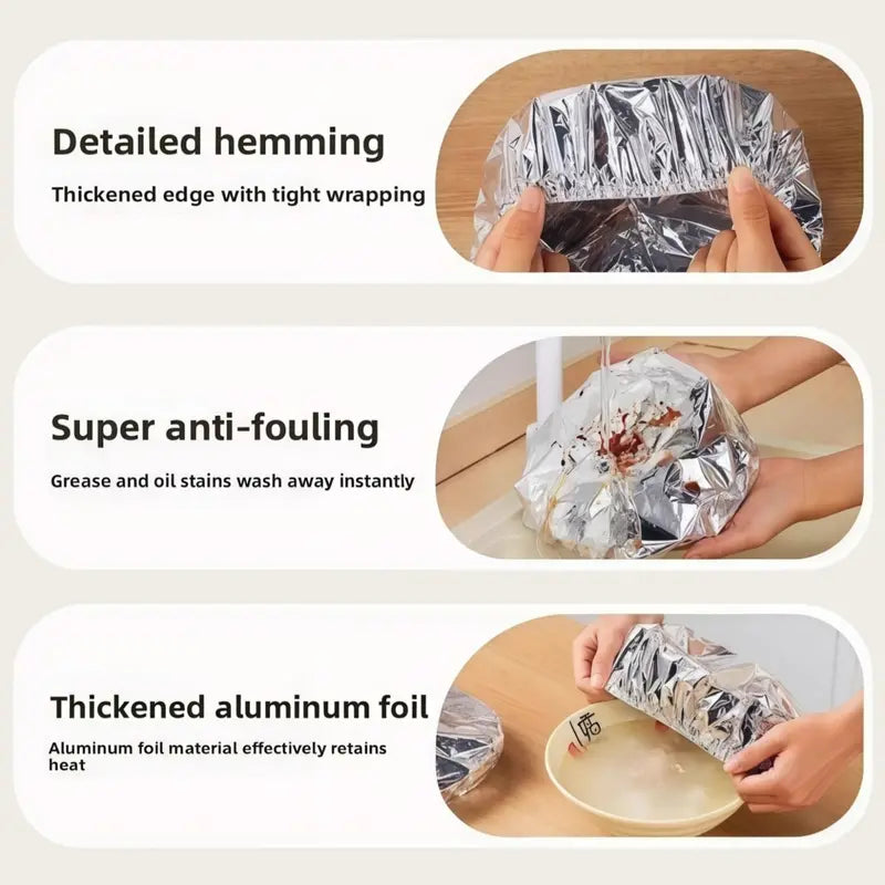 Home dining table & food container aluminum foil heat-retaining cover, kitchen food insulation and freshness keeping, high-quality aluminum foil