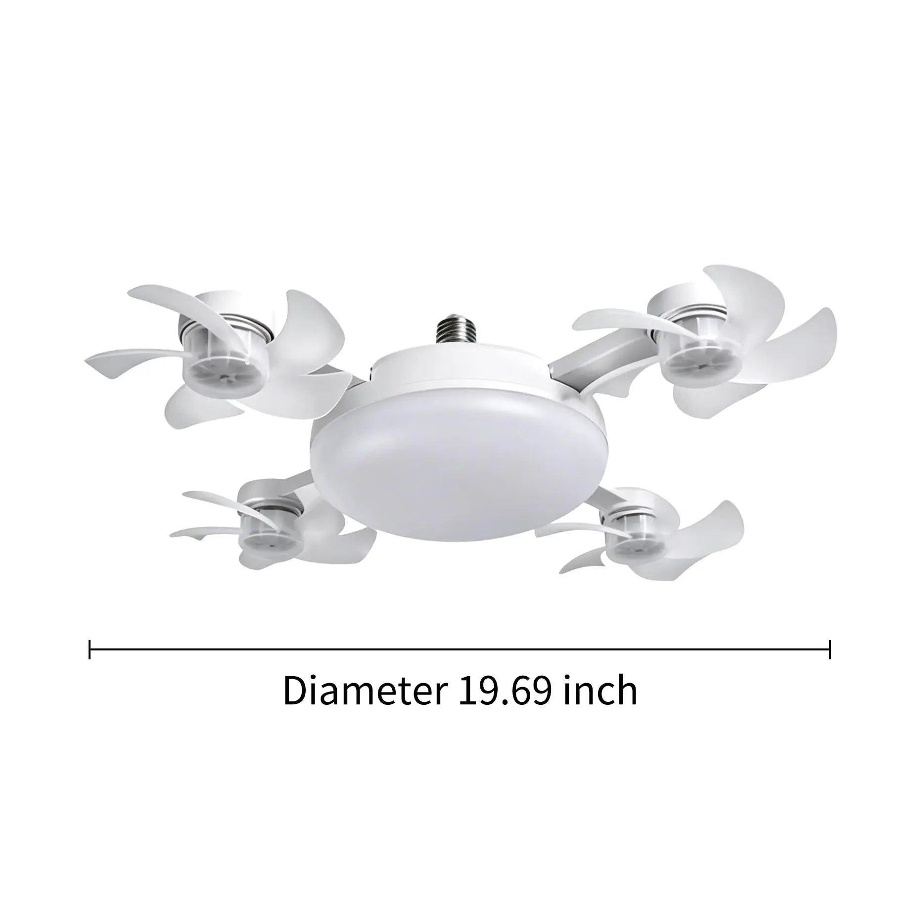 2026 New Socket Fan Light, Screw-in Ceiling Fan with Light and Remote Control, 2-in-1 E27 Dimmable LED Small Light Bulb Fan, Ultra-Quiet Energy-Saving Cooling Fan for Bedroom, Kitchen, Garage