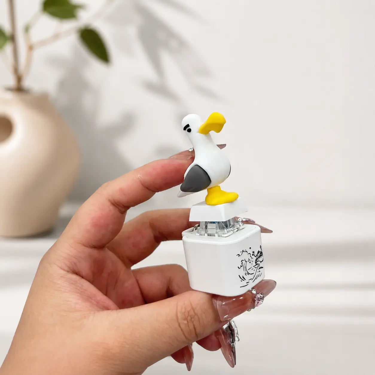 Seagull MINE! Button Keychain-Real Sound & LED Light, Funny Interactive Gift for Friends & Family summerwins