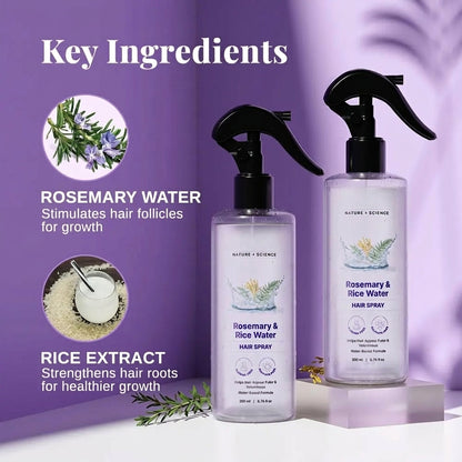 Nature x Science Rosemary Water with Rice Water |100% Natural Extract | Soft & Smooth Hair Non-Greasy & Fast Absorbing | 200 ml