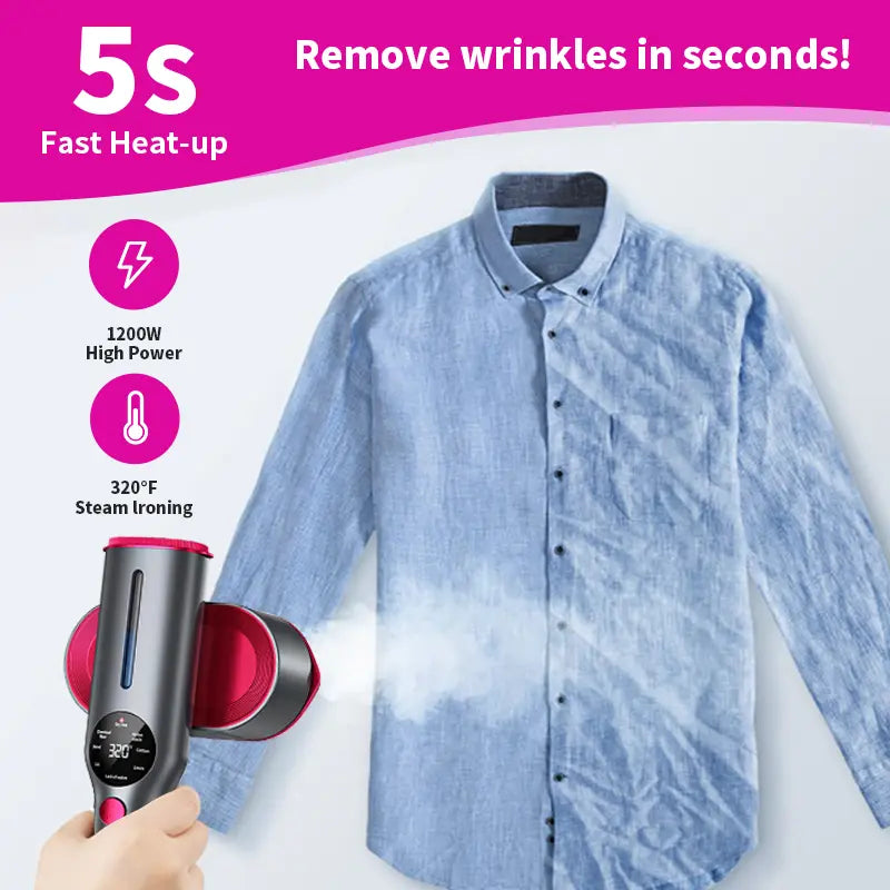 Garment Steamer for Clothes, Portable Travel Clothing Steamer Iron, 7 Mode with LED Display, 5s Fast Heating, 90° Swivel Handle, New Year Gift,Summervibes summerwins