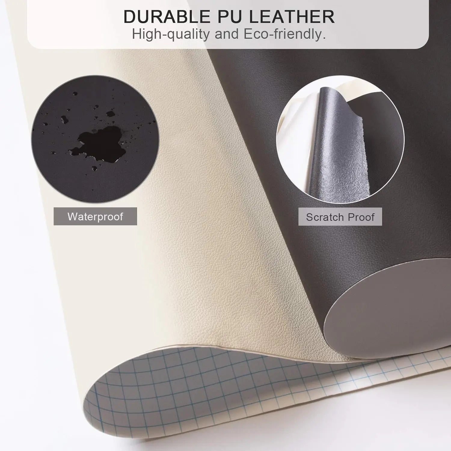 20*54 Inch Self-Adhesive Leather Sticker Patch Cuttable Sofa Repair,PVC Leatherette Waterproof Upholstery Fabric,Leather Stickers Self Adhesiveleather Repair Patch,for Car Seat, Couch, Chair