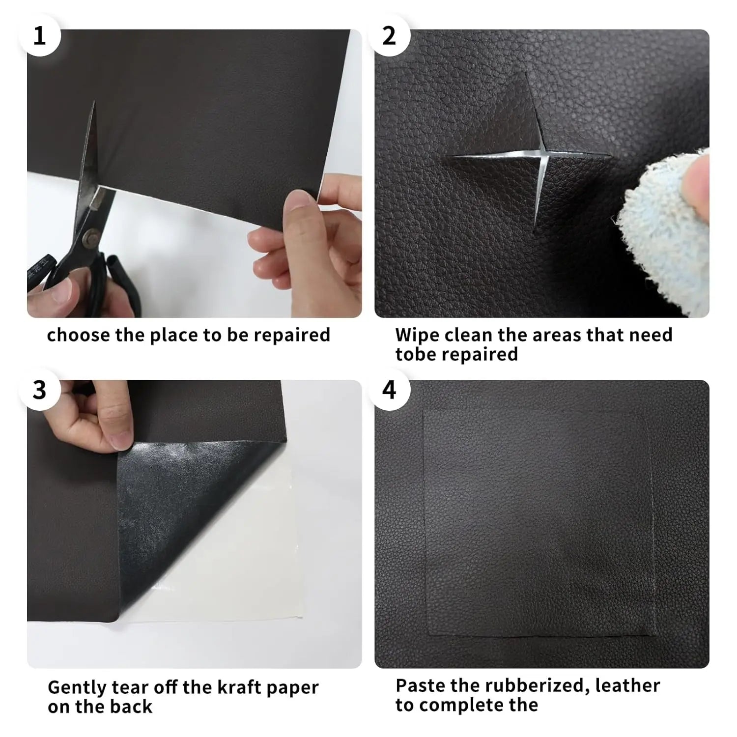 20*54 Inch Self-Adhesive Leather Sticker Patch Cuttable Sofa Repair,PVC Leatherette Waterproof Upholstery Fabric,Leather Stickers Self Adhesiveleather Repair Patch,for Car Seat, Couch, Chair