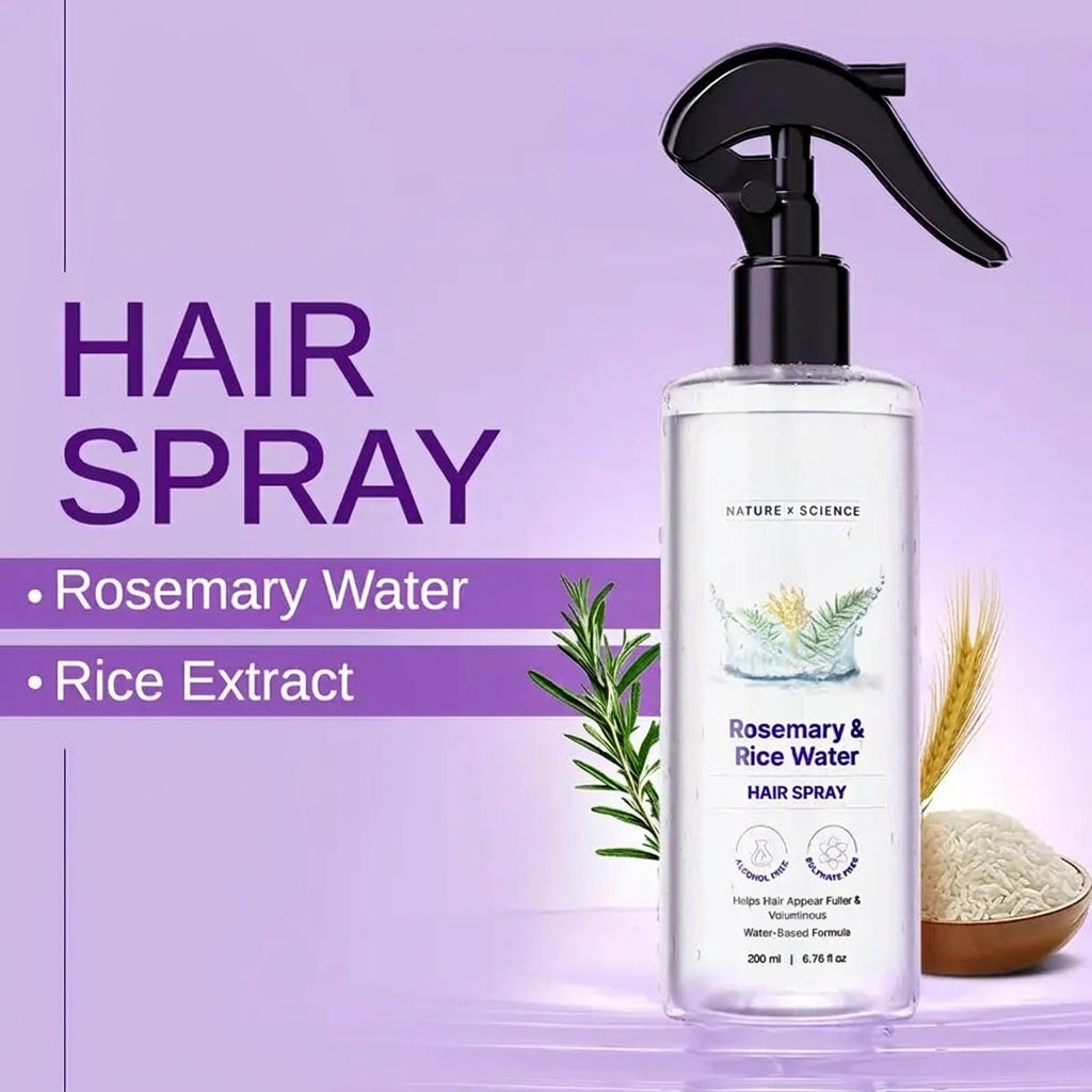 Nature x Science Rosemary Water with Rice Water |100% Natural Extract | Soft & Smooth Hair Non-Greasy & Fast Absorbing | 200 ml