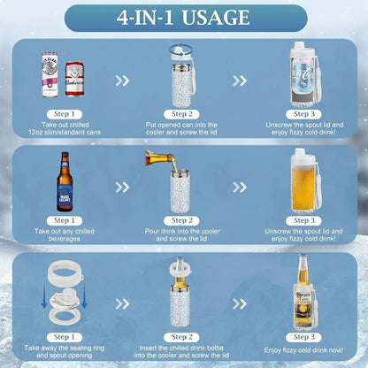 [Summer wins]Sealed Can Cooler Fizz Lid - Fits 12oz Cans, Slim Cans, 12oz Bottles & As Tumbler - Coffee Cup - Vacuum Insulated Stainless Steel Drinkware Flasks Beach Beverage Thermal Skinny Beach Mug Bottled Bottled Portable Portable Portable