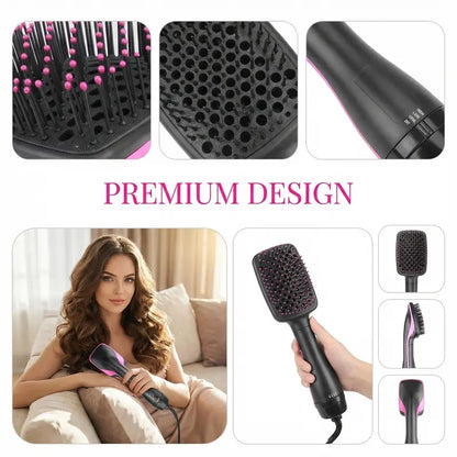 2-in-1 Hair Dryer Brush, Hot Air Brush for Curling & Straightening, Volumizing Blow Dryer Brush for Fast Styling #SummerVibes