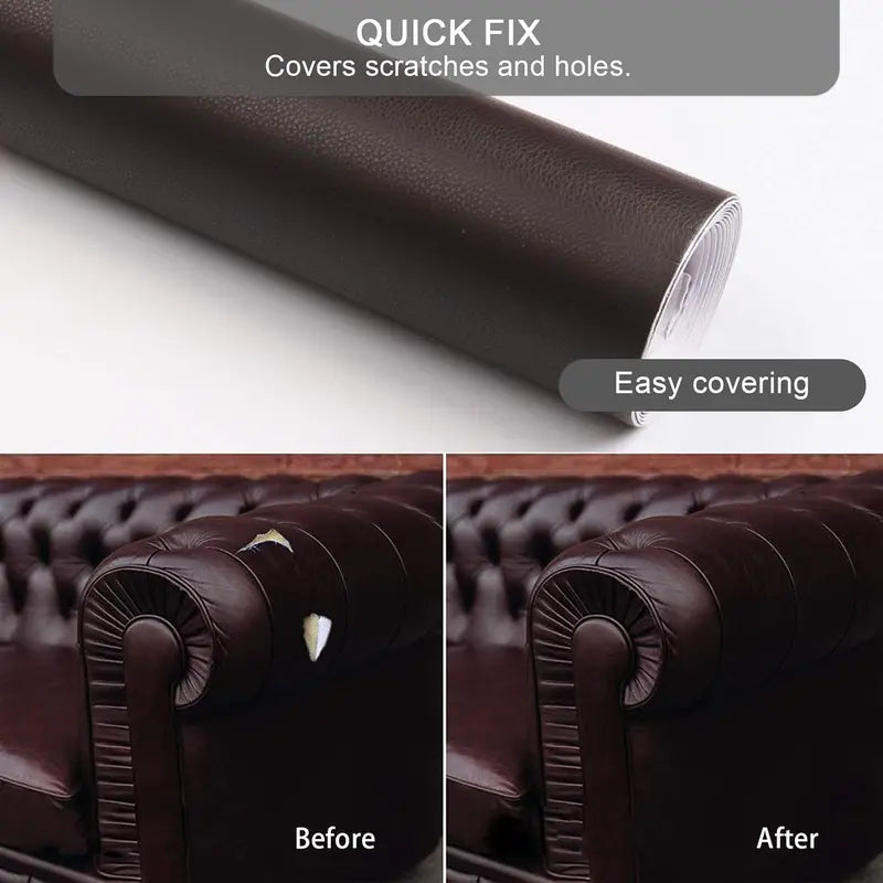 20*54 Inch Self-Adhesive Leather Sticker Patch Cuttable Sofa Repair,PVC Leatherette Waterproof Upholstery Fabric,Leather Stickers Self Adhesiveleather Repair Patch,for Car Seat, Couch, Chair