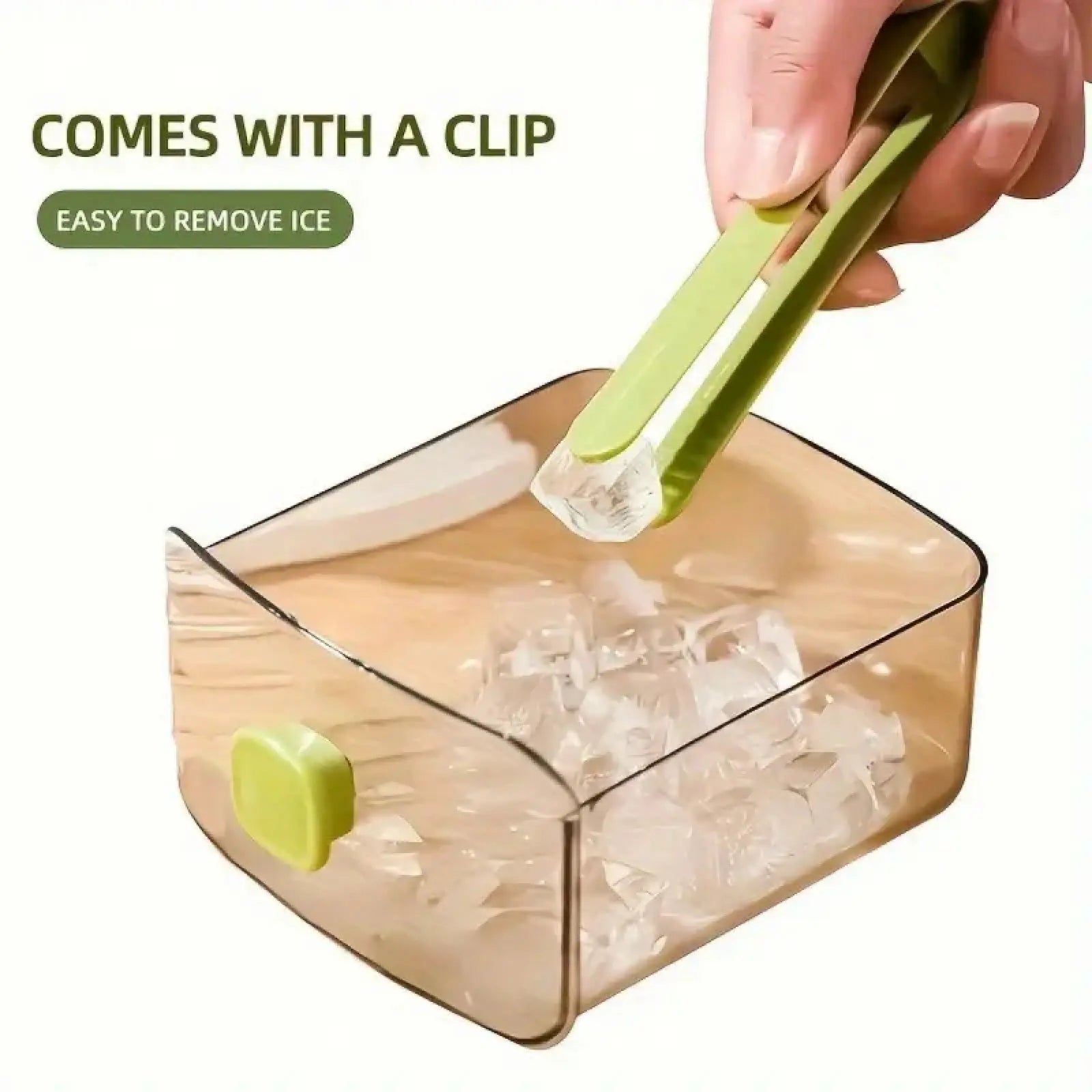 48-compartment ice maker with easy-press lid - Double-layer portable design, includes silicone tray, durable plastic construction, countertop ice maker, beverage cooling, suitable for homemade frozen foods and drinks, ideal for summer drinks.