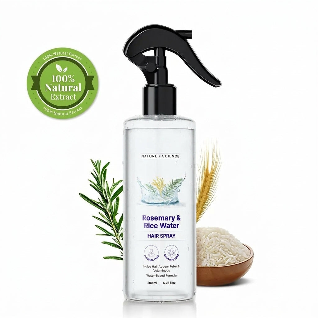 Nature x Science Rosemary Water with Rice Water |100% Natural Extract | Soft & Smooth Hair Non-Greasy & Fast Absorbing | 200 ml