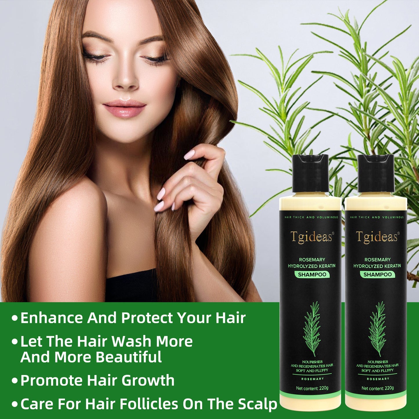 TgideasR Rosemary ShampooHair Growth & Anti-DandruffScalp Treatment