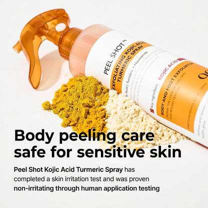 Peel Shot Keratin Care Kojic Acid Turmeric Spray 200ml Pore Clearing Exfoliating Formula Skin Repair Scrub