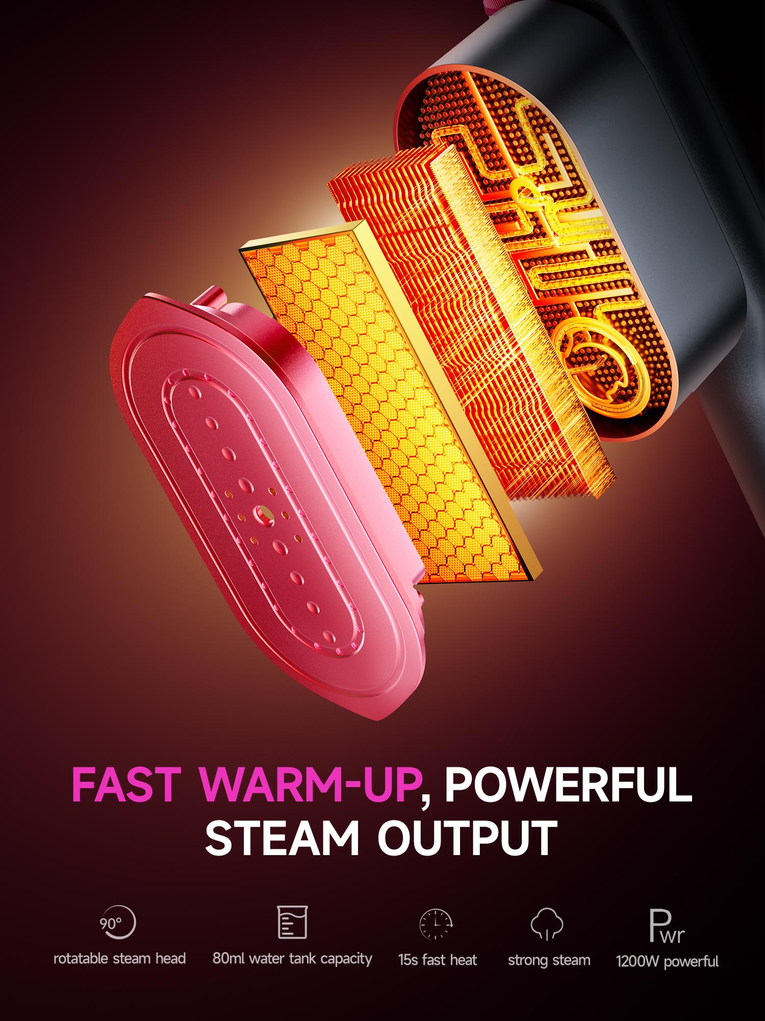 Garment Steamer for Clothes, Portable Travel Clothing Steamer Iron, 7 Mode with LED Display, 5s Fast Heating, 90° Swivel Handle, New Year Gift,Summervibes summerwins