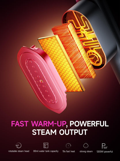 Garment Steamer for Clothes, Portable Travel Clothing Steamer Iron, 7 Mode with LED Display, 5s Fast Heating, 90° Swivel Handle, New Year Gift,Summervibes summerwins