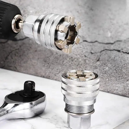 Multi-Function Universal Socket Wrench Tool - Universal Maintenance Tool, Adjustable Universal Socket Wrench, Universal Socket Tool for 3/8" Drive Ratchet Torque Wrench & Power Drill (Connecting rod random color)