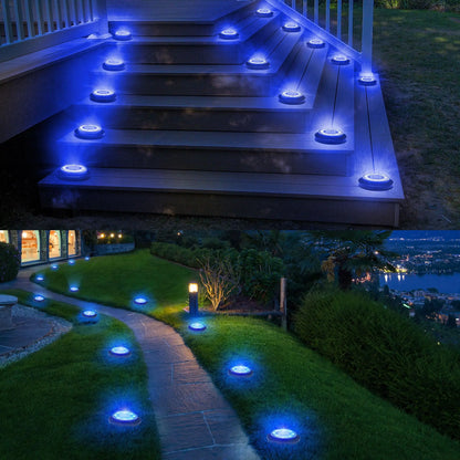 Solar Ground Lights Solar Powered Outdoor Disk Lights, Waterproof Landscape Lighting for Patio, Yard, Pathway, Walkway, Driveway – Available in 2 Pack / 8 Pack / 12 Pack