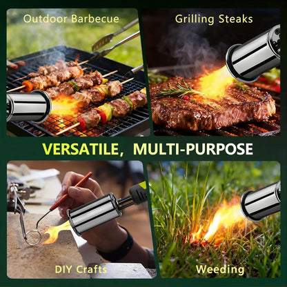 Powerful Propane Torch(Propane Tank Not Included),With One-Touch Max Fire Button and Safety Lock, Adjustable Blow Torch for Sous Vide Searing Steak, BBQ,Fireplace,Charcoal Wood