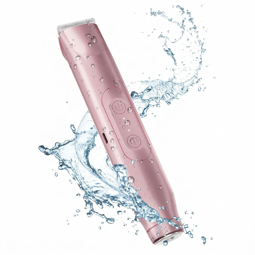 Bikini Trimmer for Women, Electric Shaver and Razor Rechargeable 2-in-1 Body and Facial Epilator, Dual Heads for Painless Trimming of Pubic Hair, Face, Underarms and Legs, IPX7 Waterproof. Christmas Gift New Year Gift Shaving Grooming