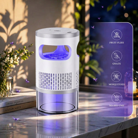 Gainstarx Indoor Flying Insect Trap with UV Light and Suction Fan, Plug-In Bug Catcher for Home, Kitchen, Bedroom and Office