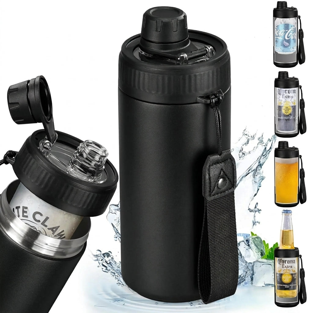 [Summer wins]Sealed Can Cooler Fizz Lid - Fits 12oz Cans, Slim Cans, 12oz Bottles & As Tumbler - Coffee Cup - Vacuum Insulated Stainless Steel Drinkware Flasks Beach Beverage Thermal Skinny Beach Mug Bottled Bottled Portable Portable Portable