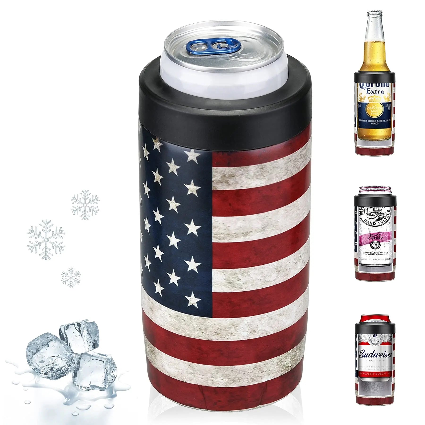 [Summer wins]Sealed Can Cooler Fizz Lid - Fits 12oz Cans, Slim Cans, 12oz Bottles & As Tumbler - Coffee Cup - Vacuum Insulated Stainless Steel Drinkware Flasks Beach Beverage Thermal Skinny Beach Mug Bottled Bottled Portable Portable Portable