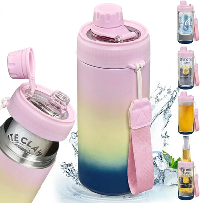 [Summer wins]Sealed Can Cooler Fizz Lid - Fits 12oz Cans, Slim Cans, 12oz Bottles & As Tumbler - Coffee Cup - Vacuum Insulated Stainless Steel Drinkware Flasks Beach Beverage Thermal Skinny Beach Mug Bottled Bottled Portable Portable Portable