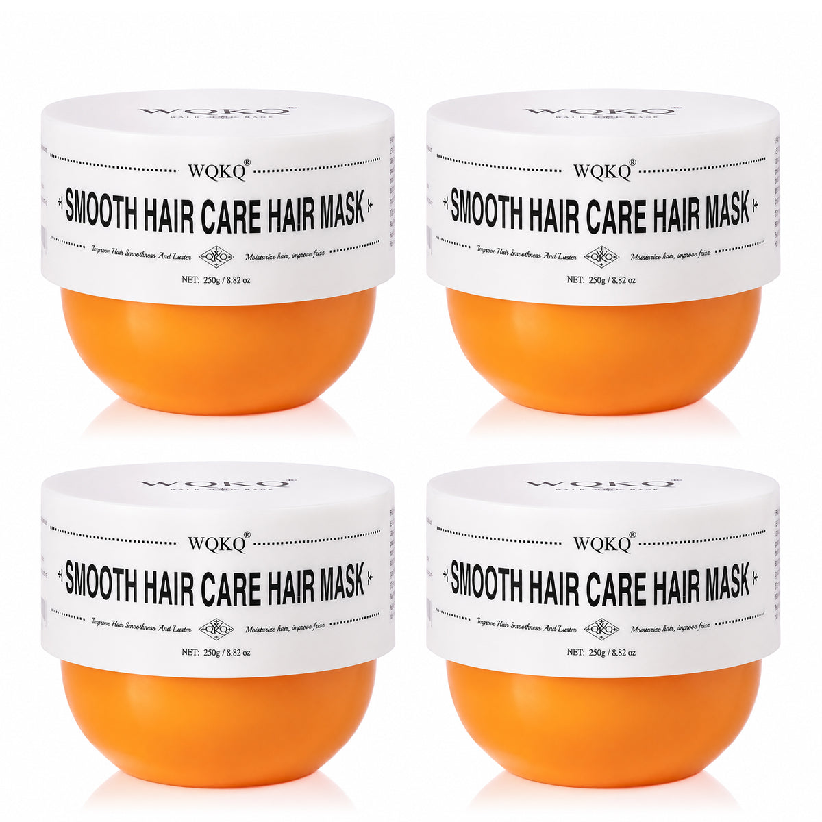 WQKQ Smooth Hair Care Hair Mask 250g – Deep Conditioning Treatment for Dry, Frizzy & Damaged Hair – with Panthenol, Hydrolyzed Keratin & Hyaluronic Acid – Soft, Smooth, Glossy Finish – For All Hair Types