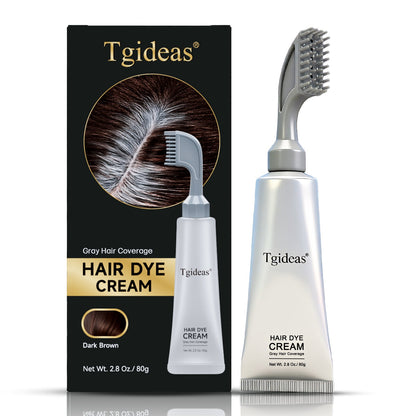 Tgideas Comb - In Hair DyeCream for Gray Coverage -Natural Black & Dark Brown