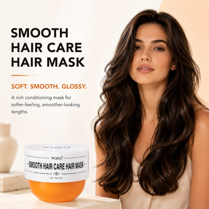 WQKQ Smooth Hair Care Hair Mask 250g – Deep Conditioning Treatment for Dry, Frizzy & Damaged Hair – with Panthenol, Hydrolyzed Keratin & Hyaluronic Acid – Soft, Smooth, Glossy Finish – For All Hair Types