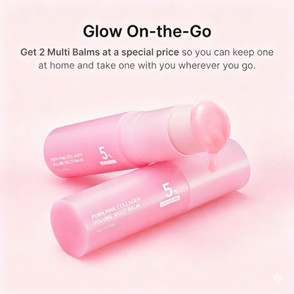 PDRN Pink Collagen Volume Multi Balm | All In One Volufiline, PDRN, NAD Stick for Youthful-Looking, Helping Look of Fine Lines, Firming Care, Anti-Aging Care | For Under-Eyes, Neck, Forehead, Smile Lines, Lip Care | Korean Skincare