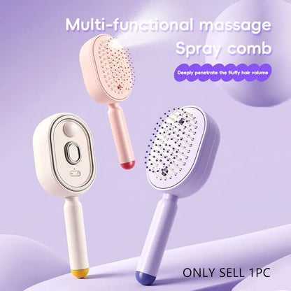 Electric Spray Massage Comb | Oil Mist Hair Care | Self-Cleaning & Anti-Static | Fluffy Smooth Hair | Anti Tangle Brush | Hair Detangling Comb | Hair Care Tool
