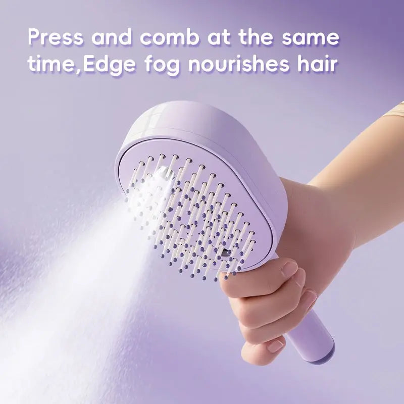 Electric Spray Massage Comb | Oil Mist Hair Care | Self-Cleaning & Anti-Static | Fluffy Smooth Hair | Anti Tangle Brush | Hair Detangling Comb | Hair Care Tool