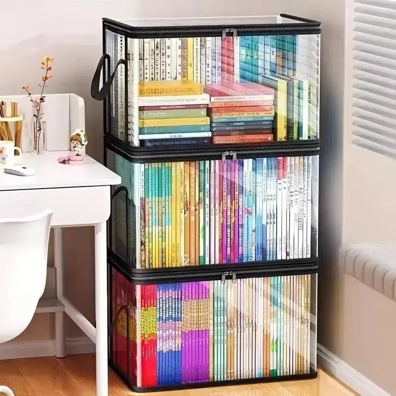 Large Clear Thick Plastic Storage Box with Hinged Lid, Heavy-Duty Durable High-Capacity Organizer for Home, Moving, Attic