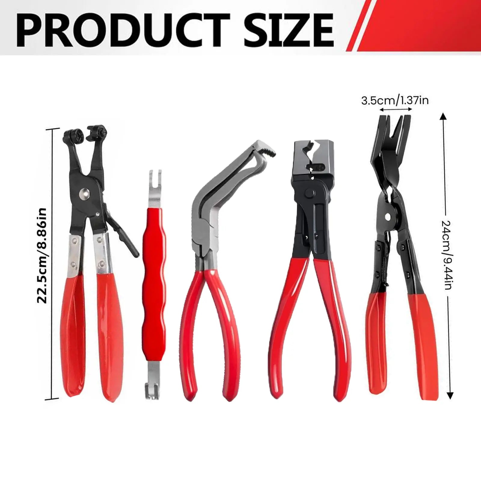 Automotive Electrical Disconnect Pliers Kit,Auto Repair Plier,High-Carbon Steel Connector Separator 60 ° Pliers,Hose Clamp Plier,Car Trim Clip Removal Pliers,Plug Release Tool and Wire Terminal Removal in Storage Bag.