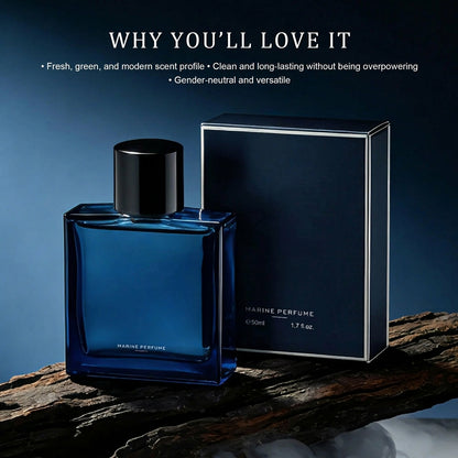Midnight Marine Eau De Parfum 50ml Unisex | Aromatic Aquatic Ocean Fresh Woody Perfume with Bergamot Coconut Amber | Long Lasting Luxury Arabian Fragrance for Men Women | Premium Gift/ycz cologne