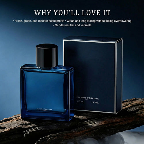 Midnight Marine Eau De Parfum 50ml Unisex | Aromatic Aquatic Ocean Fresh Woody Perfume with Bergamot Coconut Amber | Long Lasting Luxury Arabian Fragrance for Men Women | Premium Gift/ycz cologne