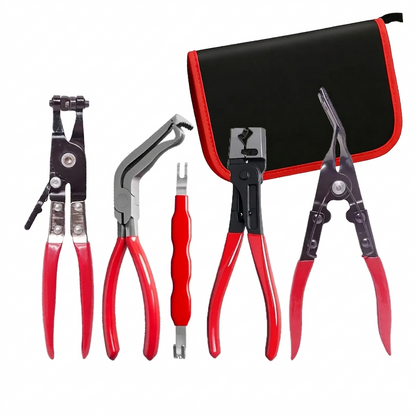 Automotive Electrical Disconnect Pliers Kit,Auto Repair Plier,High-Carbon Steel Connector Separator 60 ° Pliers,Hose Clamp Plier,Car Trim Clip Removal Pliers,Plug Release Tool and Wire Terminal Removal in Storage Bag.
