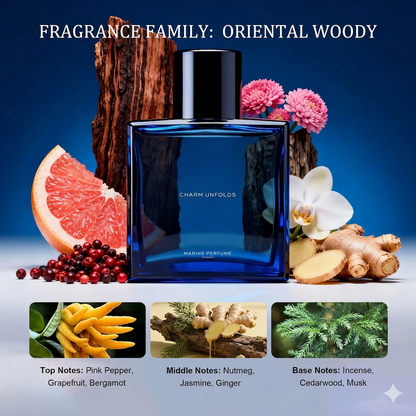 Midnight Marine Eau De Parfum 50ml Unisex | Aromatic Aquatic Ocean Fresh Woody Perfume with Bergamot Coconut Amber | Long Lasting Luxury Arabian Fragrance for Men Women | Premium Gift/ycz cologne